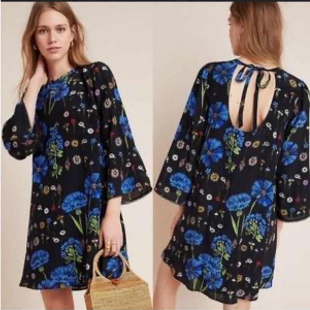 Anthropologie Maeve Lucinda Silk‎ Floral Dress Sz S PETITE